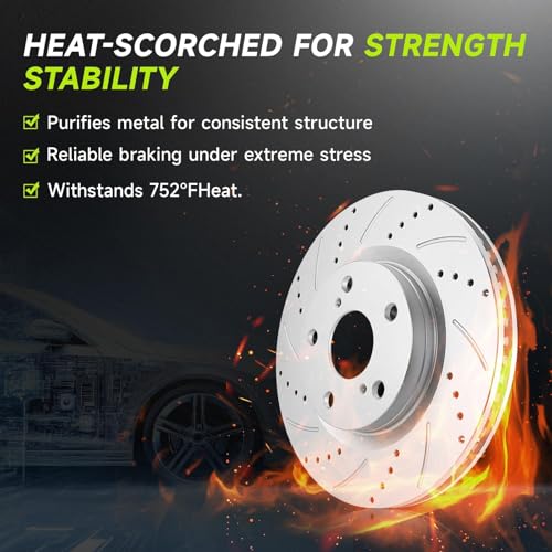 UIU Front Brake Kit 6PC Compatible with 2011-2020 Ford F-150 5.0L V8/3.5L V6, 2010 F-150 5.4L/4.6L V8 Replace 54153 D1414 Geomet Coated 349.9mm 13.78"in by UIU - Used condition - Image 5