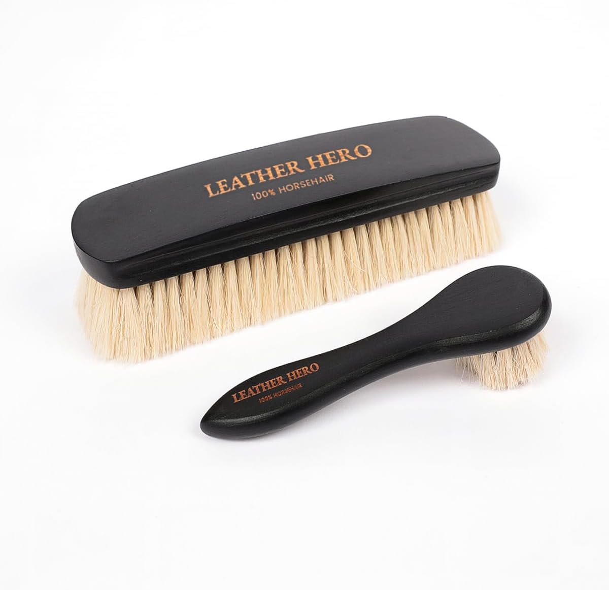 4 Pcs Horsehair Shine Shoes Brush Kit Polish Dauber