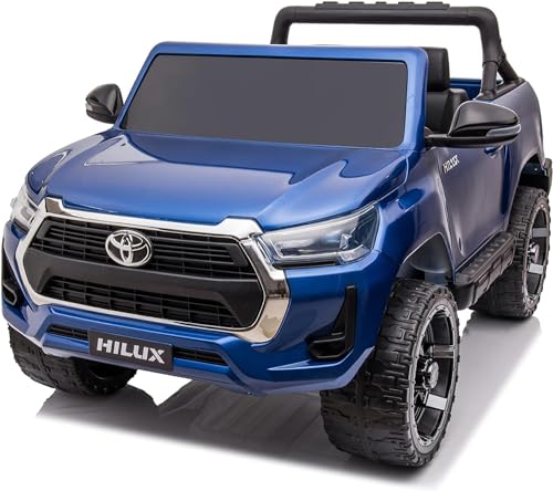 BABYCOCHES - Coche Eléctrico para Niños 24V Toyota HILUX, 2 PLAZAS, Pantalla MP4, Coches Infantiles con bateria 24V, Ruedas de Caucho y Asiento en Polipiel, Motores de 240W, Equipo de Audio