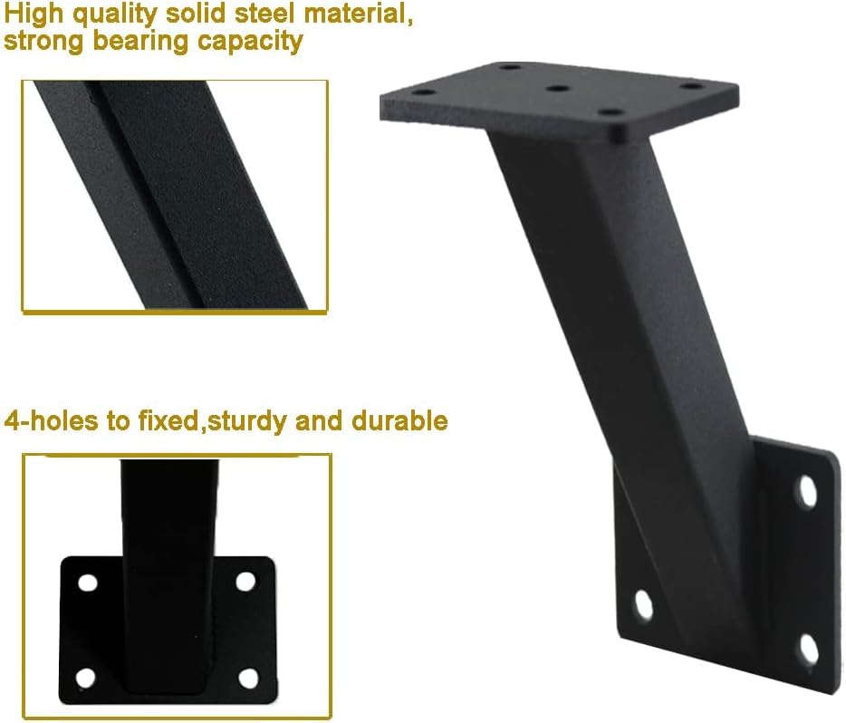 VANROUG Handrail Bracket Wall Mounted Heavy Duty Steel Metal Stair