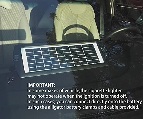 Sunway Solar Car Battery Trickle Charger & Maintainer 5W Solar Panel Power 12V Charger kit Portable Waterproof for Automotive RV Marine Boat Truck Motorcycle Trailer Tractor Powersports Snowmobiles - Thumbnail 5