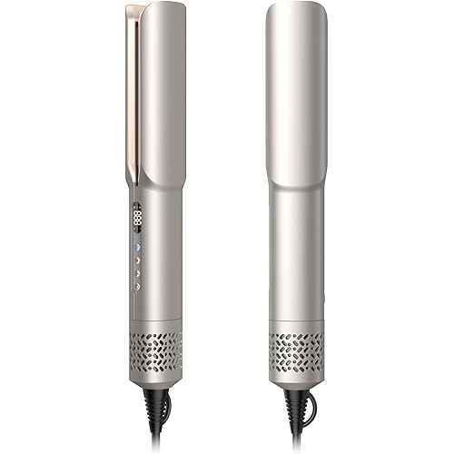 Hair Straightener - 2 in 1 Wet to Dry Hair Dryer and Straightener with High-Speed Airflow + Rapid Heat-Up + Customizable Temperature + LCD Display & Auto Shut-Off + No Heat Damage (Gold)