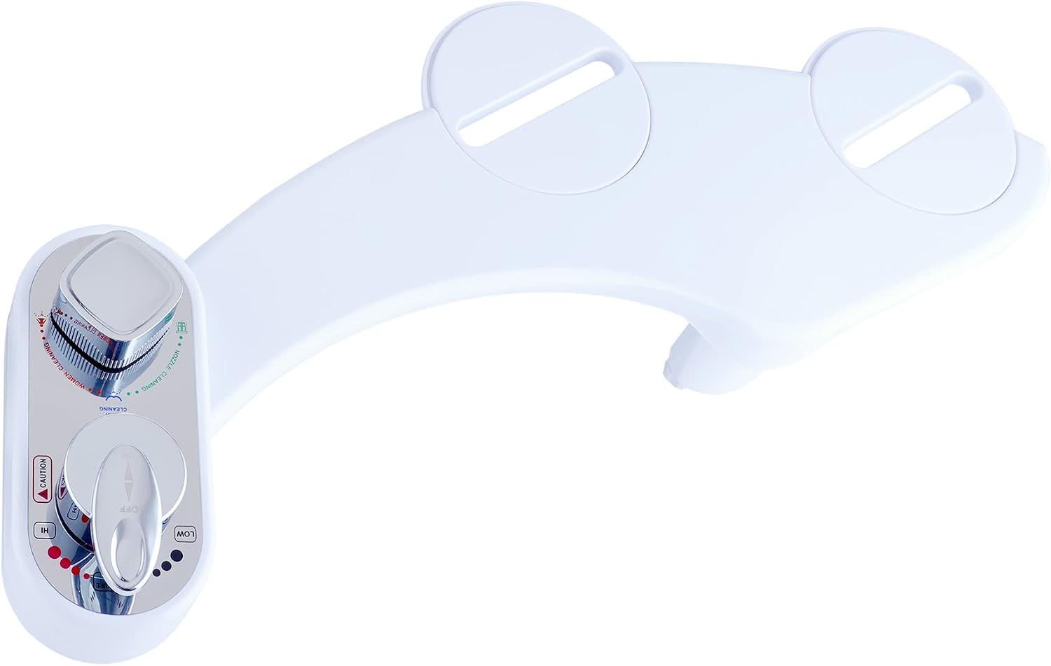 Bidet Toilet Seat Attachment, Hot&Cold Sprayer Bidet Non-Electric Mechanical, Self-Cleaning Dual Nozzle, Fresh Water Spray Bidet for Toilet with Adjustable Water Pressure/Temperature Switch