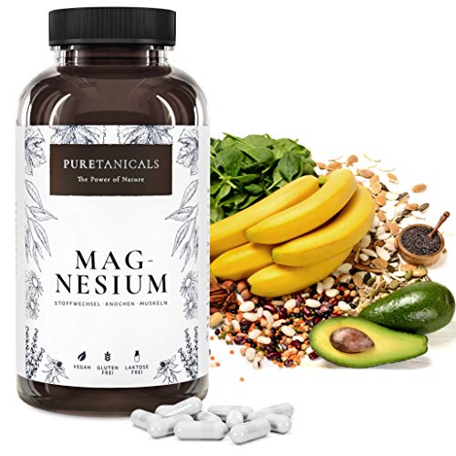 Capsulas de Magnesio - Alta Dosis - 400mg de Magnesium ELEMENTAL (puro), 664mg en Polvo, Probadas en Laboratorio - Sin Estearato de Magnesio, Vegano Producido en Alemania Paquete familiar 365 Unidades