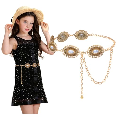 WOWOGO Kids Metal Waist Chain Belt Fashion Cute Western Link Belt Chain for Girls Dress Skirts