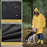 Buddypuppy Hundemantel Winter, Regenmantel Hund Wasserdicht, Fleece Hundejacke für Mittel Grosse Hund mit Geschirrloch & Reflexstreifen