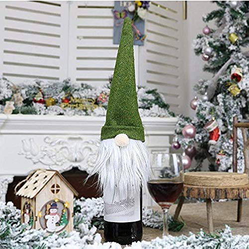VARWANEO 3Pcs Christmas Decoration Faceless Santa Doll Bottle Cover Wine Decorative Cover Festival Cute Ornaments