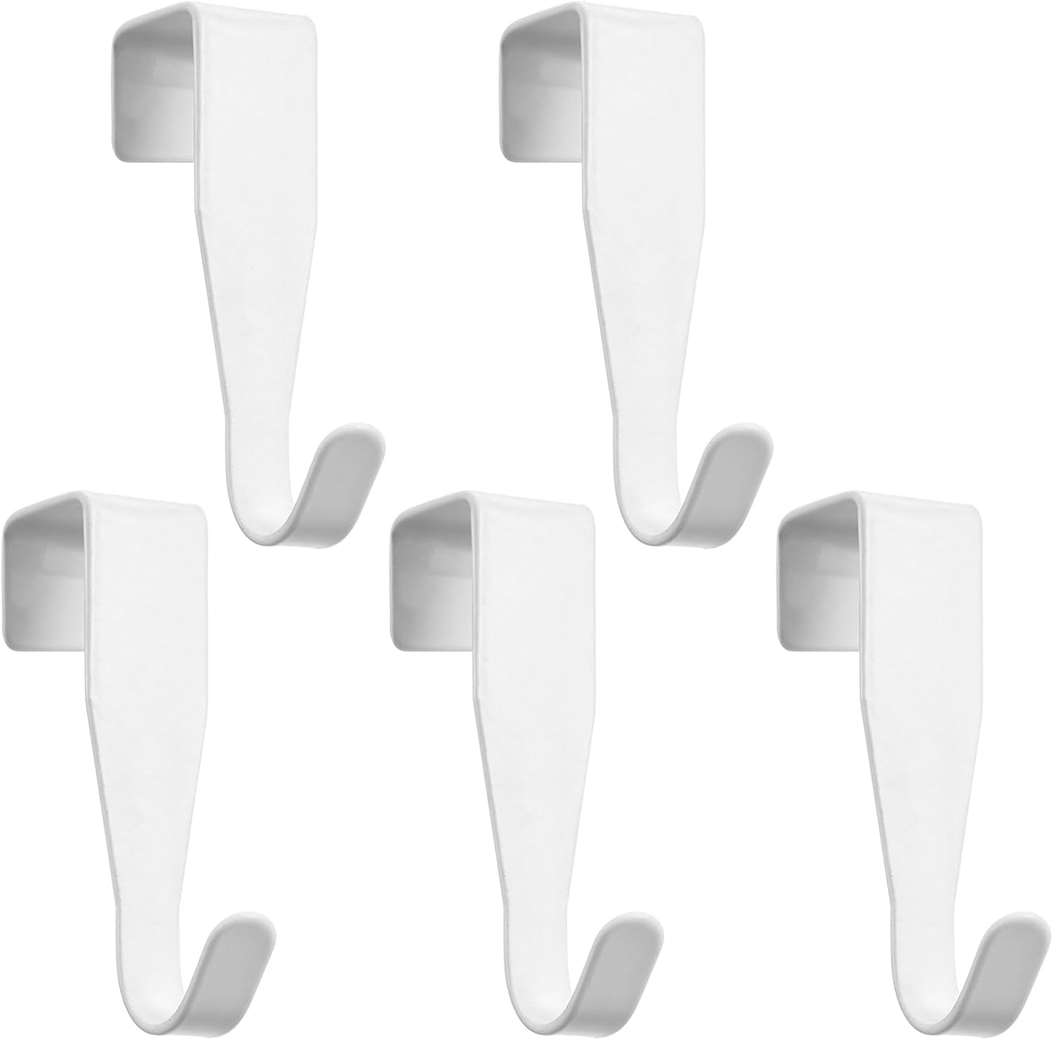Qianyu 5 Pcs Over The Door Cabenit Drawer Hooks Carbon Steel Hanger Hook Heavy Duty Easy to Install J-Shape No Drill Hook for Hanging Towels Clothes Bags Kitchen Cabinet Bathroom Door