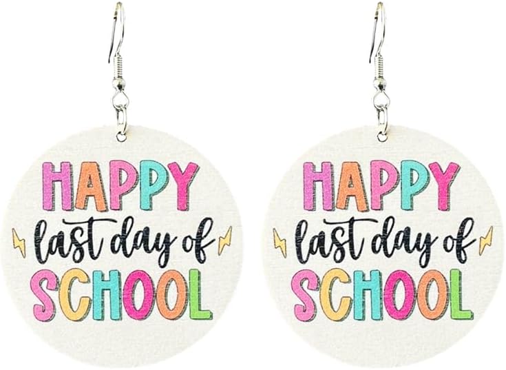 Funny Teacher Dangle Earrings for Women Cute Pencil Book Rainbow Earrings for Students Teacher Appreciation Gift Back to School/Last Day of School Gift Graduation Jewelry