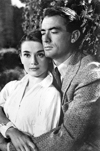 Nostalgia Store Audrey Hepburn & Gregory Peck B&W Poster Vacances Romaines 24 x 36