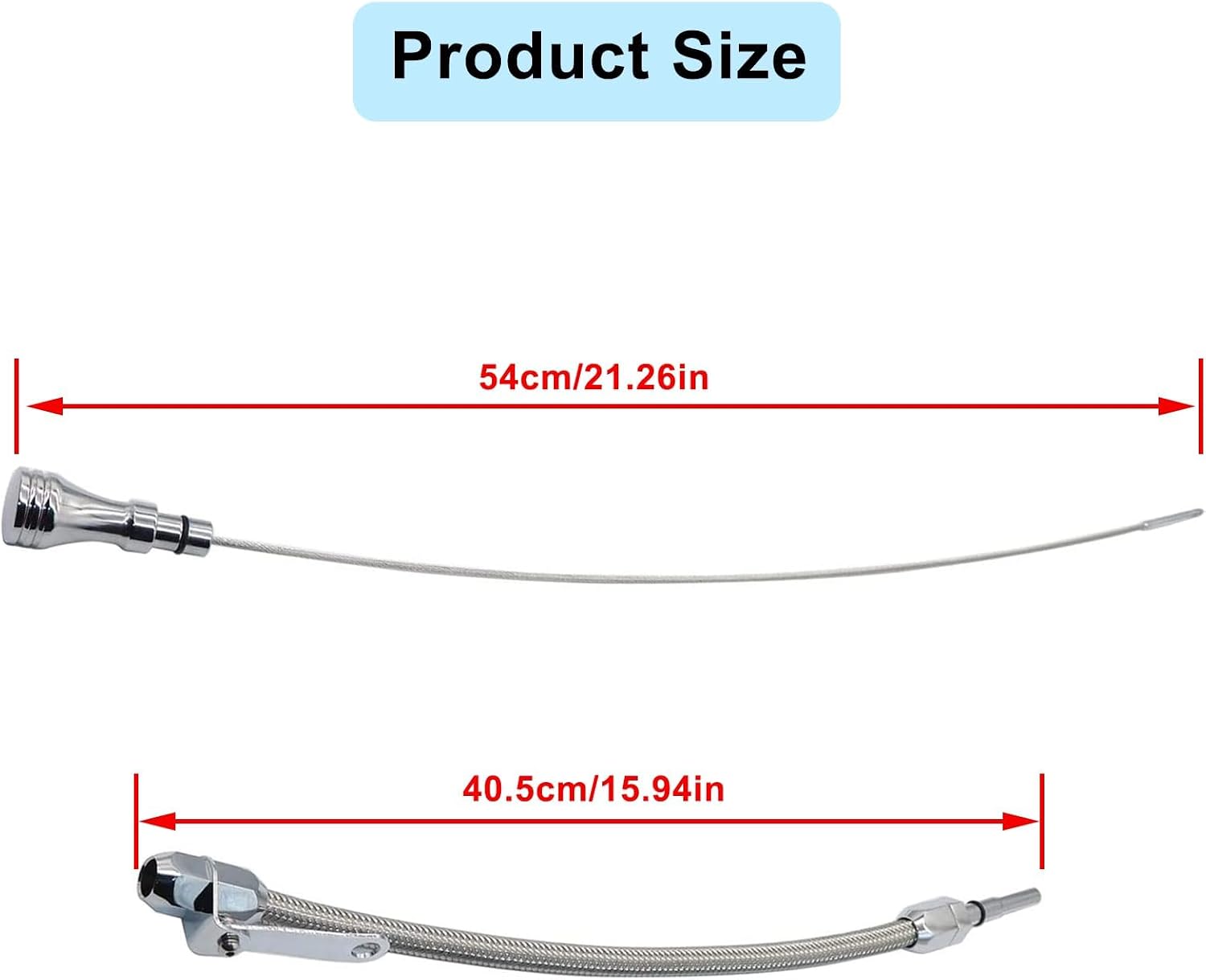 XQSMWF Flexible Stainless Oil Dipstick, Flexible Braided Stainless Steel Housing Engine Oil Dipstick Compatible with LS Car Engines LSX LS1 LS2 LS6 4.8L 5.7L 6.0L 6.2L Replace 5114
