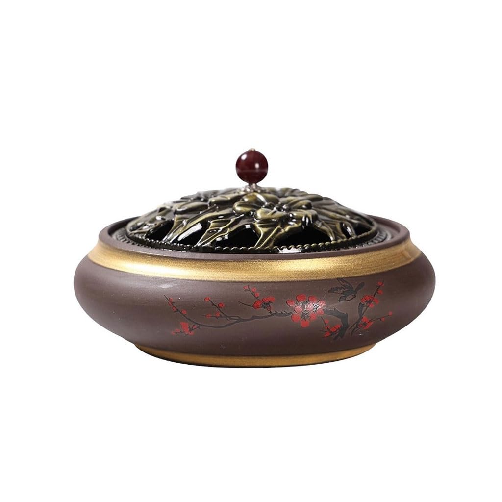 Incense Burner Ceramic Incense Holder Purple Sandalwood Mosquito Burner Home Study Tabletop Waterfall Incense Burne