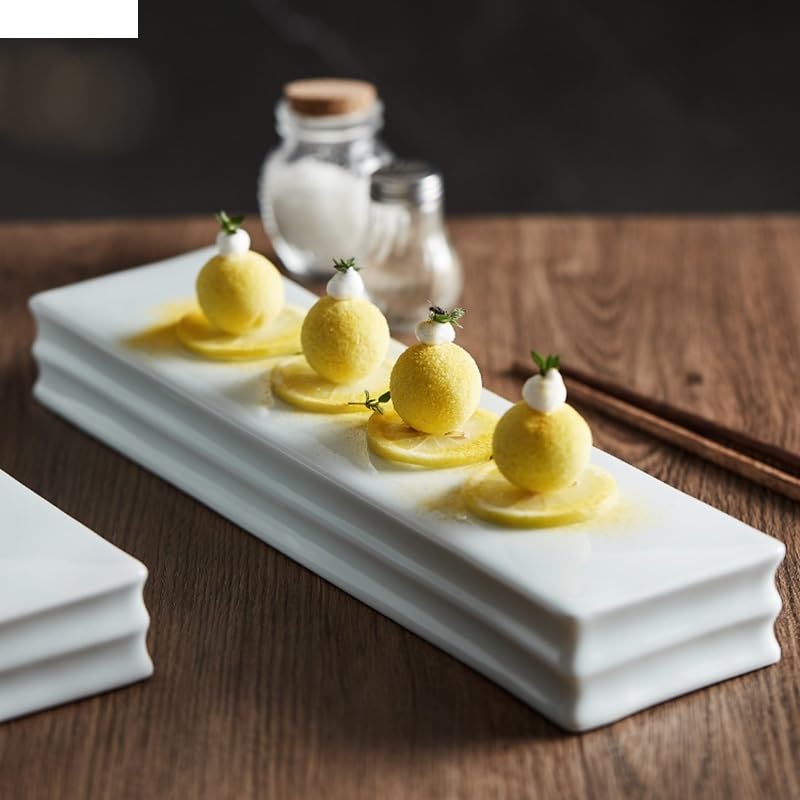 Talerze Prostokątne Ceramiczne Talerze Deserowe Do Chleba, Restauracja, Jednokolorowe, Naczynia Stołowe, Sashimi, Sushi, Przekąski, Taca Deserowa, Naczynia Do Gotowania, ，17 Inch