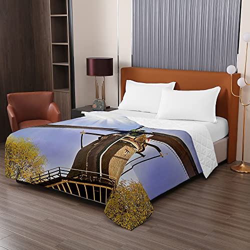 Odot Colcha Bouti de Verano, 3D Molino Estampado Suave Microfibra Multiusos Cubrecama Lavable Acolchada Edredón Manta para Cama de Infantil Individual Matrimonio (130x150cm,otoño)