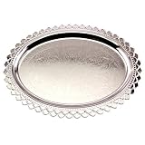 Maro Megastore SUB-387 Serviertablett, oval, verchromt, stilvoll, quadratisch, gravierter...