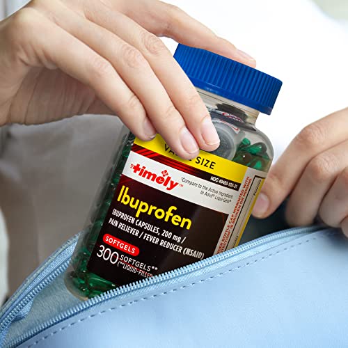 Timely Ibuprofen 200mg - 300 Liquid Softgels - Compared to Advil Liqui-Gels - Pain Relief Tablets and Fever Reducer - for Headache Relief, Menstrual Pain, Tooth Aches Muscular Aches & Arthritis Pain - Thumbnail 5