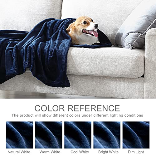 Hansleep Fleece King Size Blanket For Bed Navy, Super Soft Flannel Fuzzy King Size Blanket, Plush Cozy Blanket For All Seasons, Navy, King 90X108 Inches #TOP3