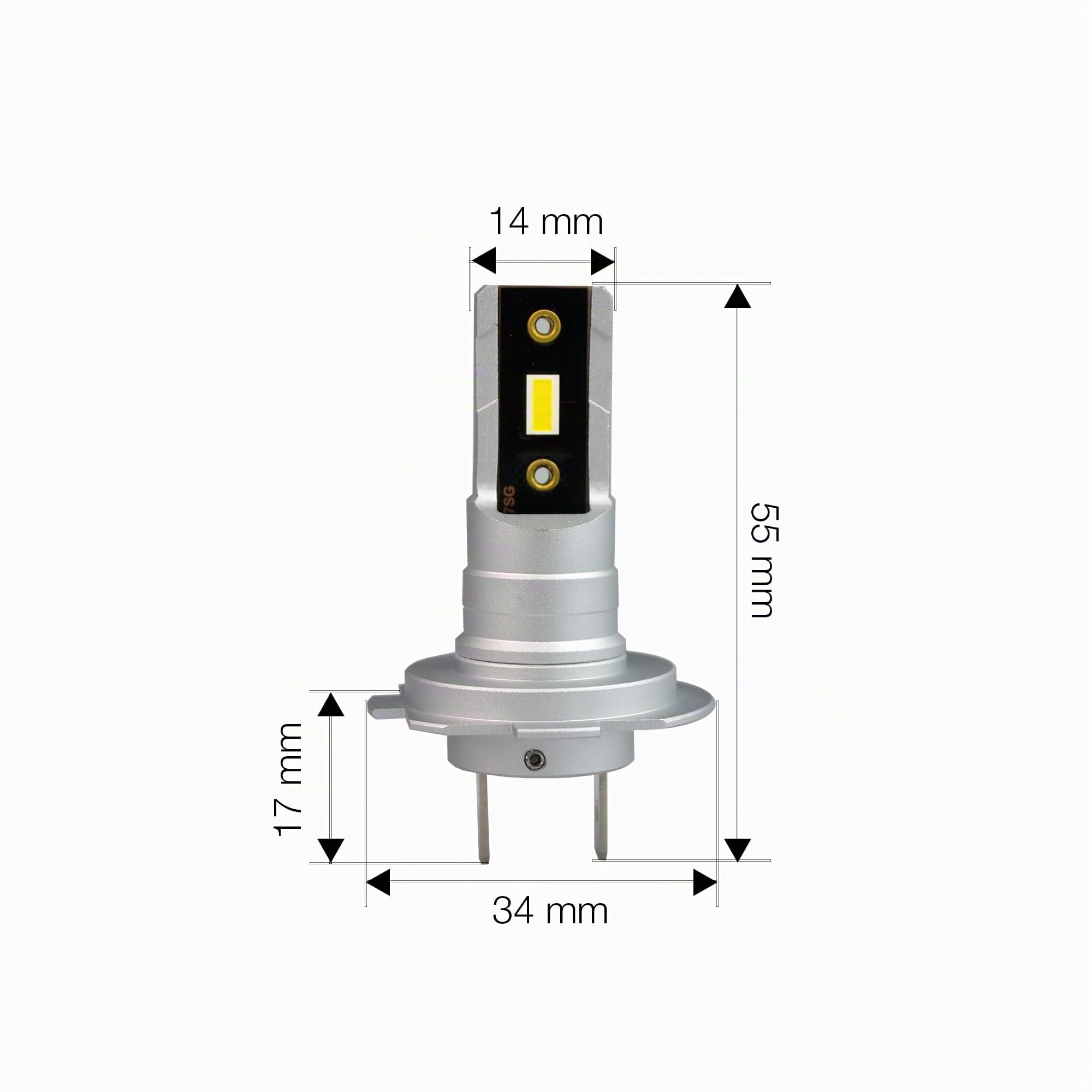 SIMONI RACING MZ7 LED Conversion iLuz Mini, kit 2 Lampadine a Led Attacco H7 - H18 di Piccole Dimensioni per Auto e Moto 6500°K Luce Bianca