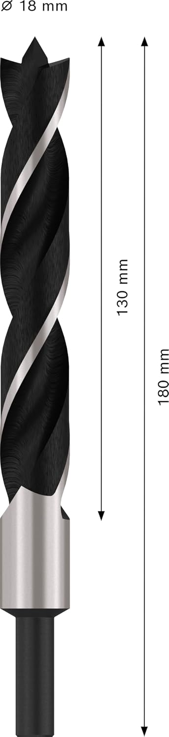 Bosch 2608597202 Wood Standard Drill Bit, 18mm x 130mm x 180mm