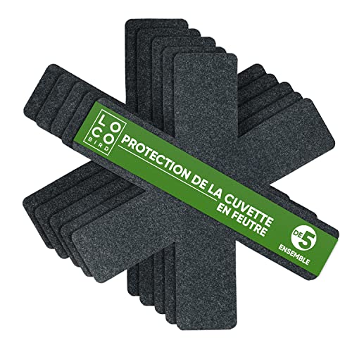 Loco Bird Protege Poele en Feutrine – Set de 5 (38 cm) – Protection pour Poeles et Casseroles – Taille Adaptable – Protege Casserole Antirayures – Pan Protector