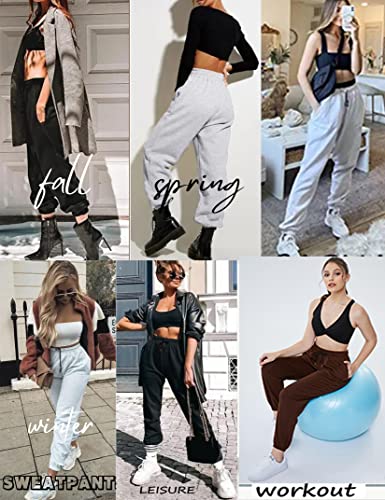 Kojooin Winter Pants For Women Fall Sweatpants Lounge Long Pants With Pockets Cozy Brown L #TOP3
