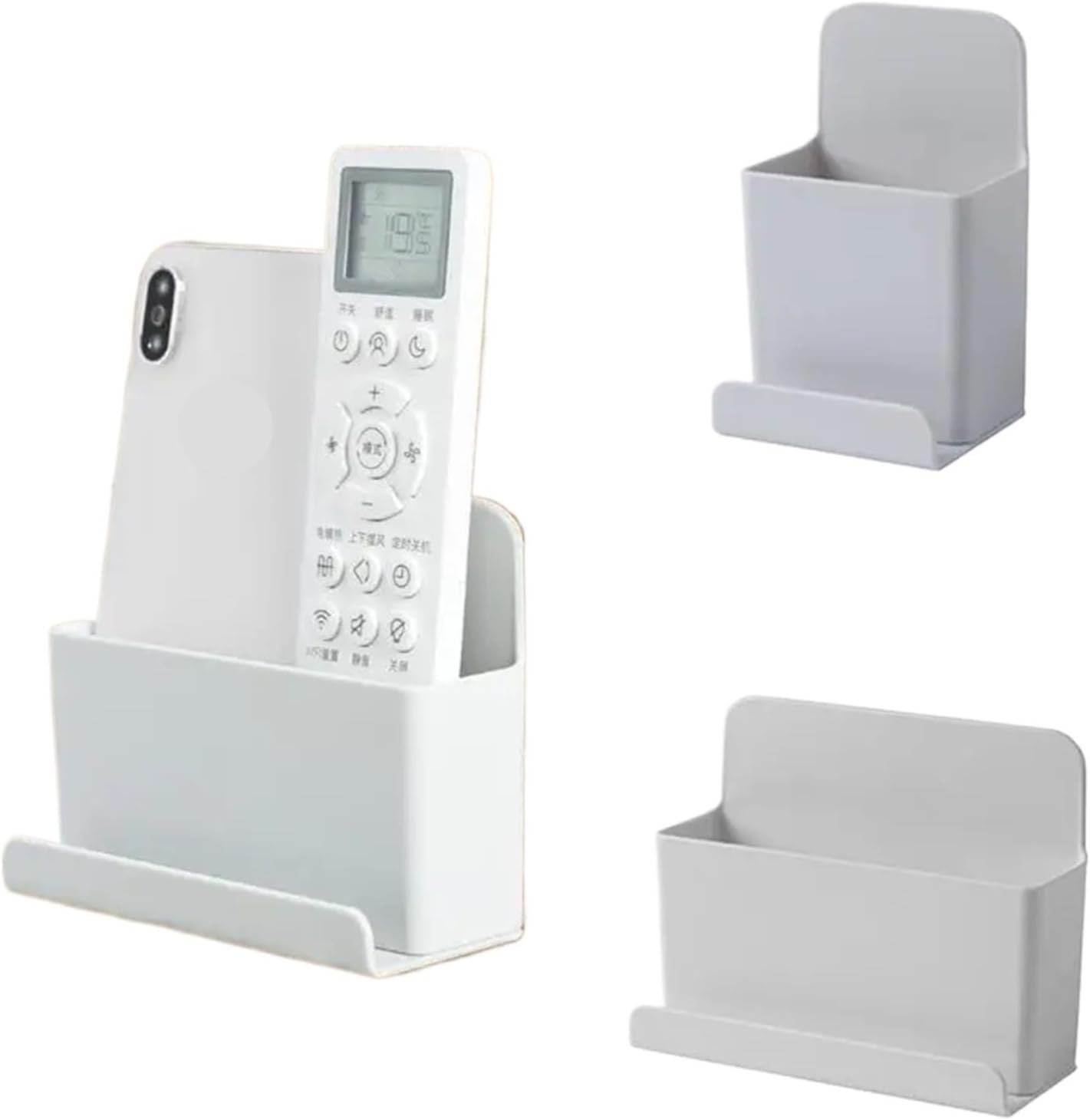 6pcs Storage Rack Room Organizer Wall Shelf Key Sundries No Punching Multi-Function Classic(White S)