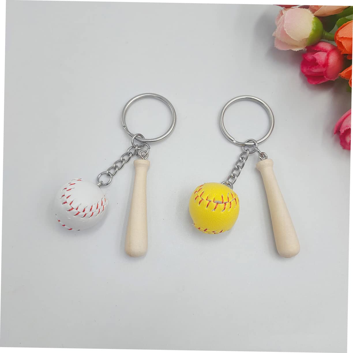 Sosoport 20piezas Llavero De Béisbol Miniatura Colgante Deportivo Decorativo Accesorios Para Amantes Del Béisbol Para Llaves y Bolsos