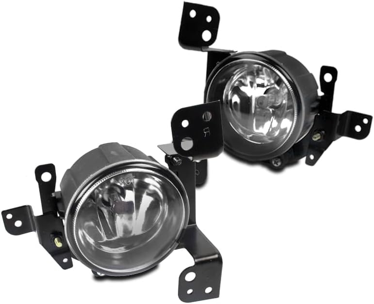 Front Bumper Driving Fog Lights Chrome Compatible with 2014-2015 Mitsubishi Mirage Hatchback