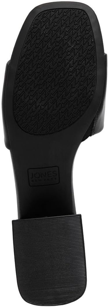 Jones New York Womens Slide Sandals Block Heel Dressy Slip On Square Toe Gold Hardware Low Heel Fashion Footwear image 5
