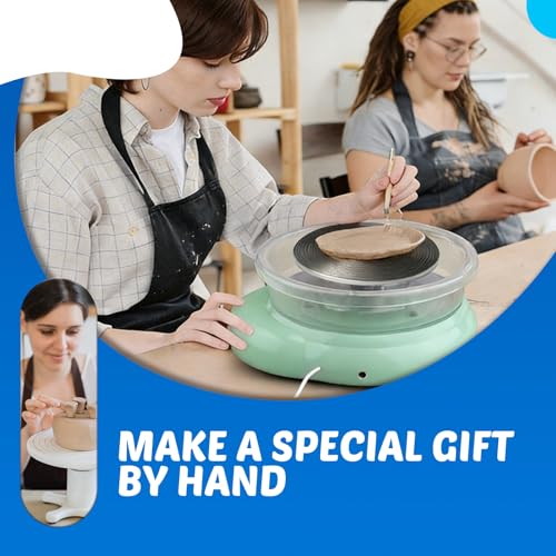 Mini-Töpferscheiben-Set, Töpferscheibe Elektrisch 12CM Drehteller, Einstellbarer Geschwindigkeitm 200r/Min, Elektrische Tonscheibe Mit Fußpedal, Mini Electric Pottery Wheel, Mini Töpferscheibe Für DIY