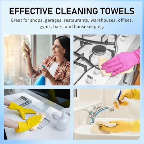 Image of Showstopper Microfiber Cleaning Cloth Roll, Reusable Tear Away Microfiber Towels,Washable, Ultra Absorbent, Rags Cleaning, Dishcloths, Cleaning Cloth for Car, Home or Kitchen. (Cream, 25cm X 25cm)