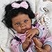 WOOROY Realistic Reborn Baby Doll Black Girl – 18 Inch African American Newborn Baby with Soft Body, Lifelike Handmade Real Life Adorable Gift with Accessories for Kids Age 3+