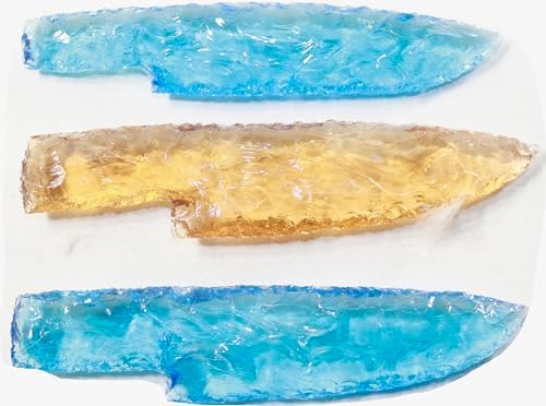 3 Glass Ornamental Knife Blades Mountain Man Knife #9142
