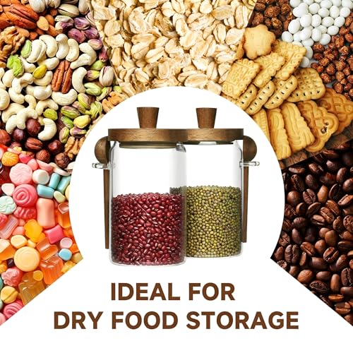 KUNNKU Glass Coffee Canister Set, 2Pcs 25OZ Airtight Storage Containers with Lids & 2 Scoops - Kitchen Food Jars for Coffee Beans, Ground Coffee, Sugar by KUNNKU - Image 7