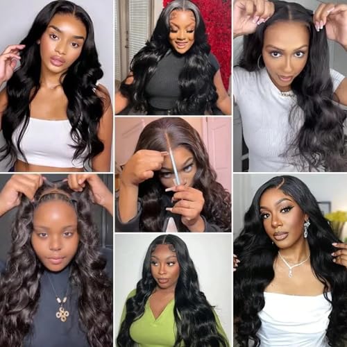 image for bunGiol 5x5 Glueless Wigs Human Hair Pre Plucked Pre Cut 24 Inch Body 