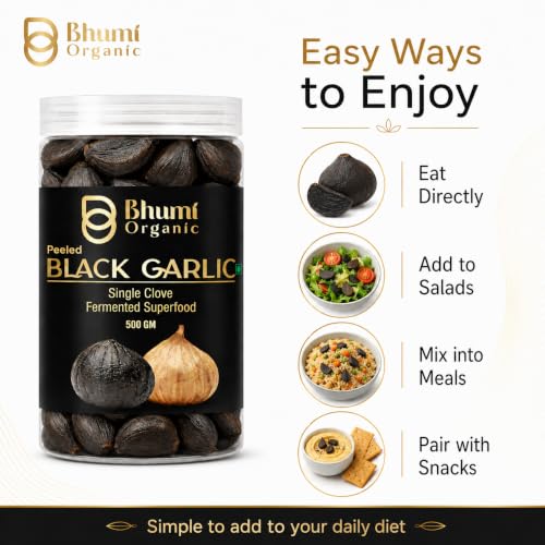 Image of Bhumi Organic Black Garlic Single Clove (500 GM)