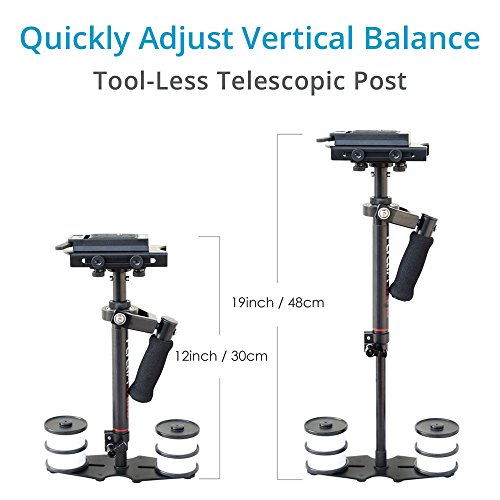 FLYCAM Nano 19”/48cm Handheld Mini Camera Stabilizer for DSLR Video Cameras up to 700gms/1.5lbs | Free Quick Release Plate Storage Bag (FLCM-Nano-QR) - Thumbnail 5