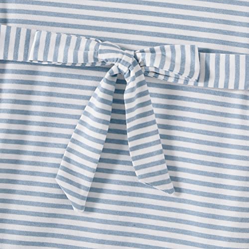 Iffei Mommy And Me Dresses Womens Summer Sleeveless Striped Girls Dress Casual Crew Neck Tie Waist Mini Matching Family Dresses 6-7Y #TOP4