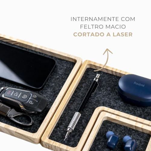 PORTA TRECO ORGANIZADOR DE MESA ESCRITÓRIO PORTA LÁPIS EM MADEIRA