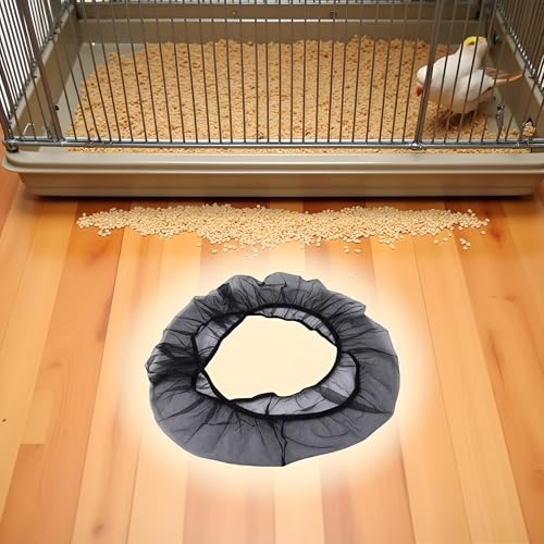 Image of 1Pc Black Small Bird Cage Cover,Bird Cage Dust Cover,Small Birdcage Seed Catcher Guard Net Cover,Nylon Pet Bird Cage, Gauze Birdcage Accessories Mesh Net Cover,Bonsai Protection Cover Pet Supplies