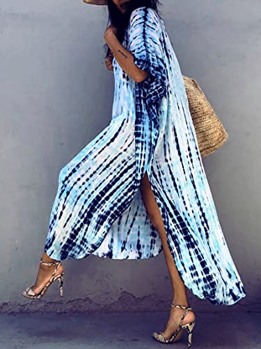 Image of Kaftan Dresses for Women Plus Size Summer Beach Dress with Print and Swim Cover Ups