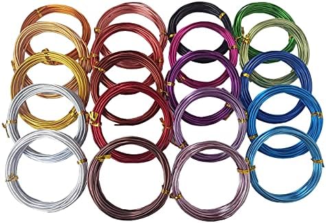Yo-Yo2015 Craft Aluminum Wire 328 Feet 20 Colors Flexible Anodized Craft Wire for Jewelry Making,Crafts,DIY,Garden (12 Gauge, 2mm), Mixed Color