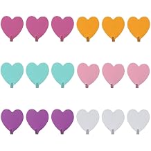 Heart Shaped Decorative Wall Hooks, 18pcs Strong Adhesive Hook for Hanging Cap Towel Coat, Stainless Steel Holders for Bathroom Shower, Colorful Home Storage Accessories