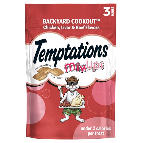 Temptations MixUps Backyard Cookout Flavor Crunchy and Soft Cat Treats, 3 oz. Pouch