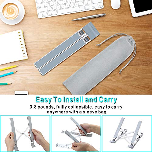 Image of Babacom Laptop Stand, Aluminum Portable Laptop Cooling Desk Holder, 9-Levels Adjustable Notebook Riser Mount, Ventilated Computer Stand, Compatible with MacBook Pro Air, iPad, Dell,10-15.6 inch Laptops