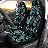 Howilath Women Men Car Front Seat Covers Set of 2, Aztec Southwest Cactus Print High Back Stretchy Bucket Seats for Most Cars, SUV