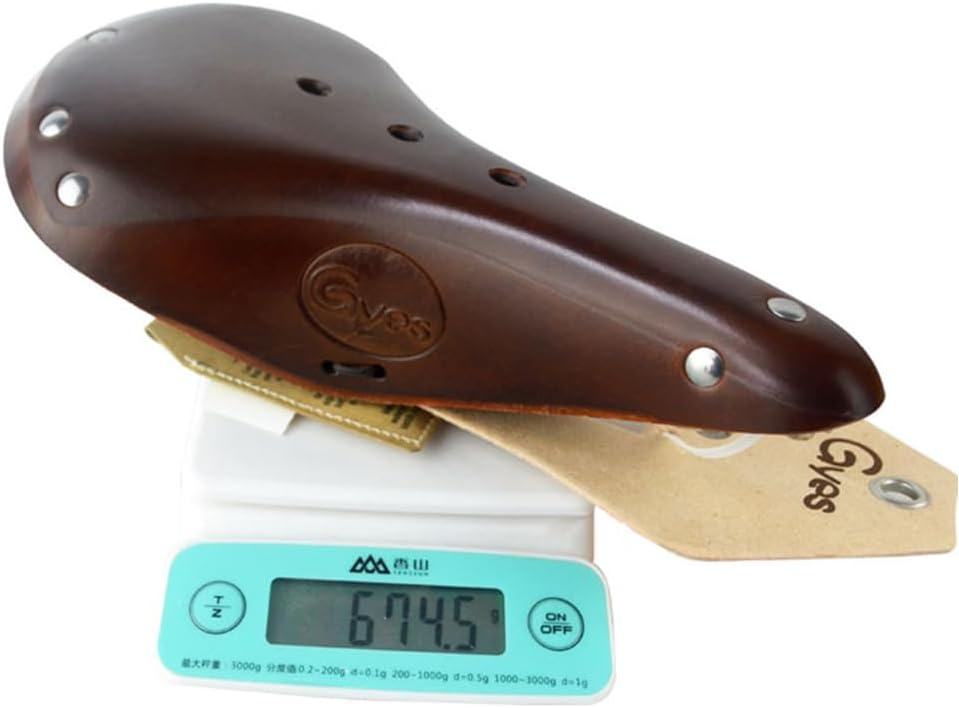 UNISTRENGH Vintage Fixie Road Bike Saddle British Style Retro Cow Genuine Leather Flyer Bicycle Seat B17