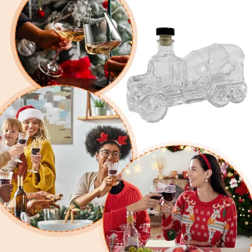 Karafka do whisky, 300 ml, konstrukcja ciężarówki z mieszaczem cementu, kryształowa karafka do whisky w kształcie samochodu, , szczelna butelka na napoje burbonowe, rodzinne przyjęcie