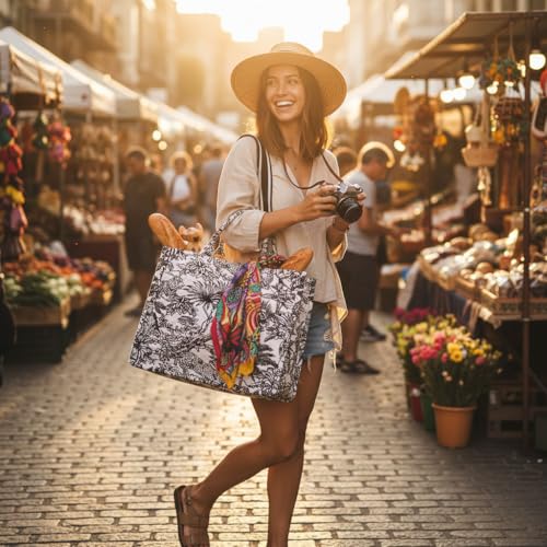 Bolso Tote bordado Tiger Leopard para mujer miniatura 3