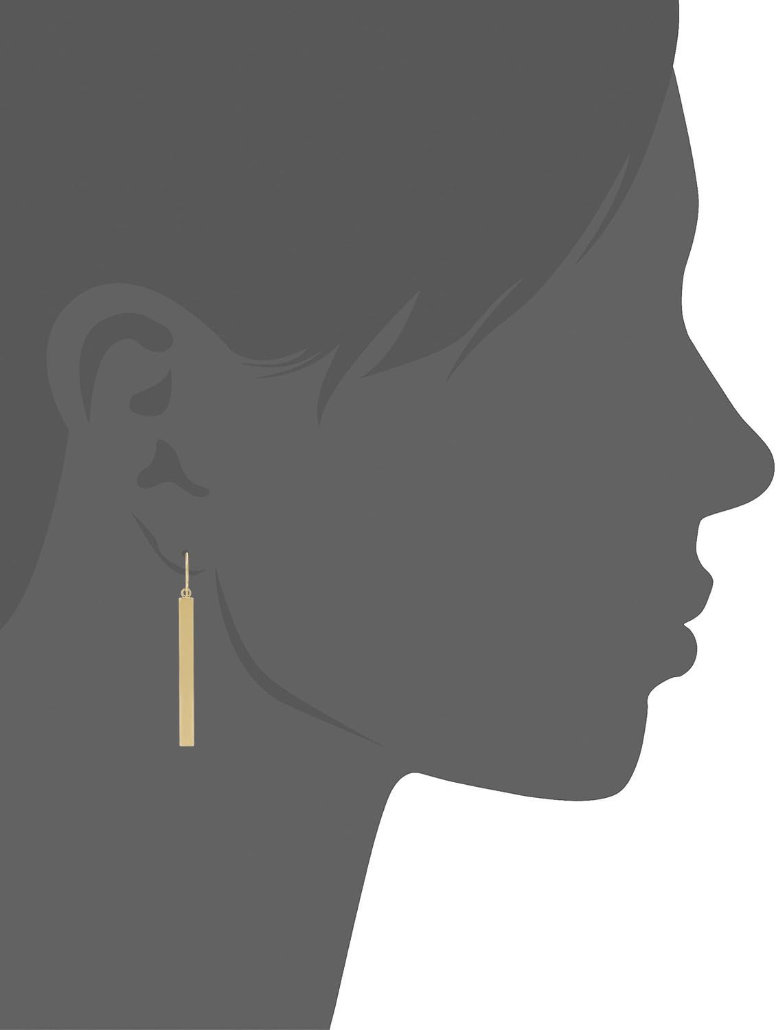 KoolJewelry 14k Yellow White or Rose Gold Diamond-cut or High Polish Bar Earrings (2 inches long)